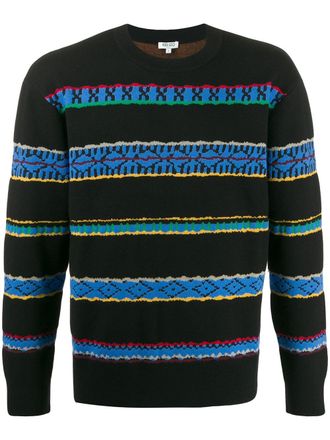 Kenzo peruvian stripes jumper - men - Nylon/Wool - S - Black