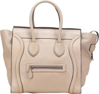 Celine Bolso Tote de Cuero Pre-owned - Pre-owned - Mujer - Beige - ONE SIZE