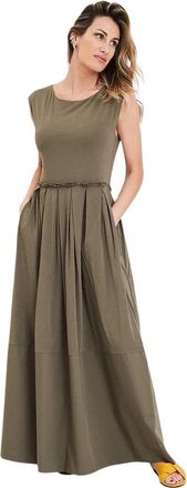Alpha Studio Lange Jurk - Dames - Maxi kleedjes - Groen - S - Kleedjes