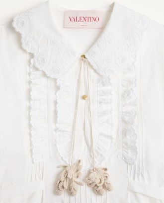 Valentino Abito In Cotone E Lino Ricamato Donna BIANCO 36