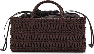 Mango Medium Natural Fiber Tote in Chocolate at Nordstrom