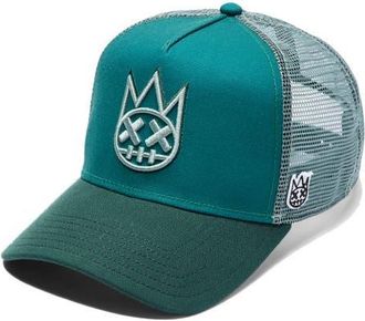 Cult of Individuality Shimuchan Logo Colorblock Trucker Hat in Bayberry at Nordstrom