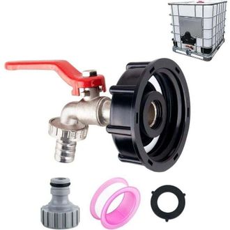 OEM Rubinetto Per Lavabo Ibc 1000l S60x6 Con Raccordo Per Tubo Flessibile Da 1/2, Adattatore Per Serbatoio In Alluminio, Rubinetto Da Giardino Con Adattat