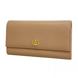 Gucci Beige Leather Long Wallet (Bi-Fold) (Pre-Owned)