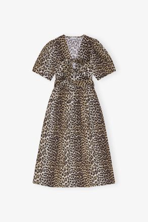 Ganni Mixed Leopard Printed Cotton Dress - Size 10/12 Organic