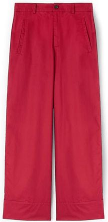 Motivi Wide Broeken - Dames - Wijde Broeken - Rood - XS - Katoen - Broeken