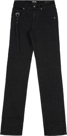 Versace Jeans Couture High-rise Slim Fit Jeans - Dames - Regular Fit Jeans - Zwart - W26 - Katoen - Jeans