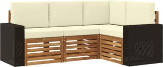 vidaXL Conjunto De Sof&aacute;s De Exterior 4 Uds. Poli&eacute;ster Vidaxl