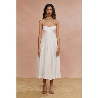 AMUR Jill Midi Dress in Sea Salt at Nordstrom, Size 12