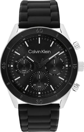 Calvin Klein Mens Chronograph Silicone Watch - Black - OS