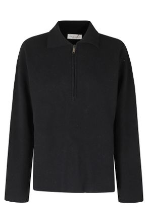 Roberto Collina Half-Zip Superfine Merino Wool Polo Shirt