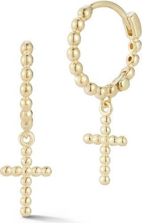 Ember Fine Jewelry 14K Cross Huggie Hoop Earrings in Gold at Nordstrom Rack