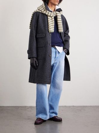 Drake's Flecked Virgin Wool Coat