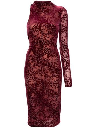 Patrizia Pepe logo-charm midi dress - Purple