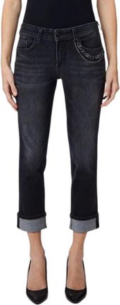 Liu Jo Monroe Uf 6006 D4797-87507 - Dames - Cropped Jeans - Zwart - W25 - Katoen - Jeans