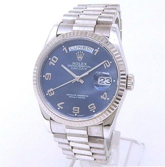 Rolex Pre-owned Rolex Day Date Automatic Chronometer Blue Dial Mens Watch 18239 BLAP