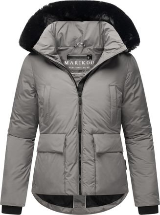 Marikoo Korte dames winterjas met teddyvoering & bontkraag - Marikoo Morinaa