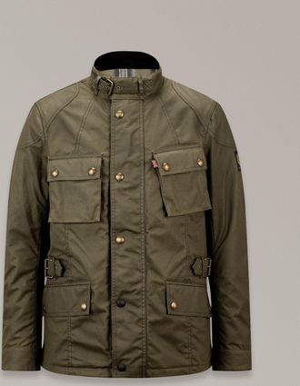 Belstaff Belstaff Giacca Da Moto Crosby uomo Cotone cerato Verde foresta 2XL