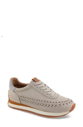 Gentle Souls Jolena Woven Detail Sneaker in Light Grey Leather at Nordstrom, Size 7.5