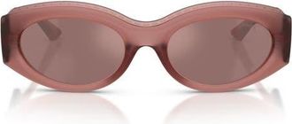 Jimmy Choo London 54mm Oval Sunglasses in Transparent Pink /Brown at Nordstrom