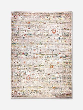 Louis De Poortere Dise&ntilde;o Ushak - Alfombra Cl&aacute;sica Anticuaria - Hecha En B&eacute;lgica - Acabado A Mano - Antideslizante Natural - 100% Algod&oacute;n - Delicias Turcas - 170 X 240 C