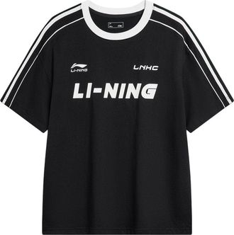 Li-Ning Graphic Soccer T-shirt Black White AHSU657-2