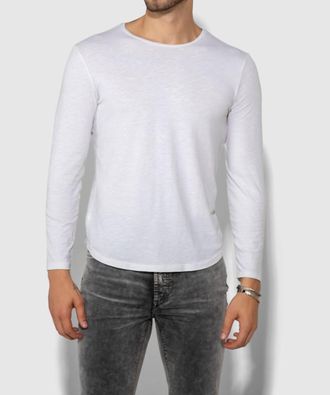 Monfrere Dann Long Sleeve Tee In Vintage Blanc