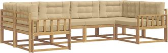 vidaXL Conjunto De Sof&aacute;s De Exterior 6 Uds. Y Beige Vidaxl