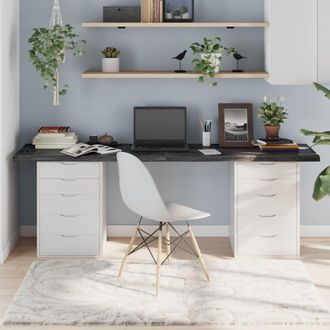 Berkfield Home Table Top Dark Grey 200x60x(2-4) cm Treated Solid Wood Oak