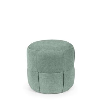 Koketto Home Puff decorativo redondo tapizado en tejido menta
