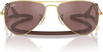 Ray-Ban Junior Aviator Metalen Zonnebril - unisex - Zonnebrillen - Geel - 52 MM - Accessoires