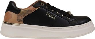 Alviero Martini 1A Classe Zwarte Rubberen Veterschoenen - Dames - Sneakers - Zwart - 37 EU - Schoenen