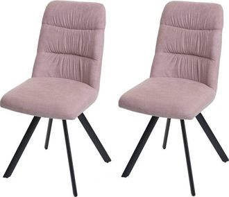 Hhg Hhg - Juego De 2 Sillas De Comedor 595, Silla De Cocina Silla, Giratoria Auto Posici&oacute;n, Terciopelo, Rosa