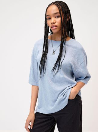Twik Womens Scissor-cut hem slub T-shirt