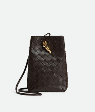 Bottega Veneta Andiamo Phone Pouch - Brown - Woman - 100% Lambskin