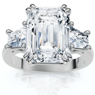 Pompeii3 Certified 4.40Ct Emerald Diamond Engagement Ring 14k Gold or Platinum Lab Grown