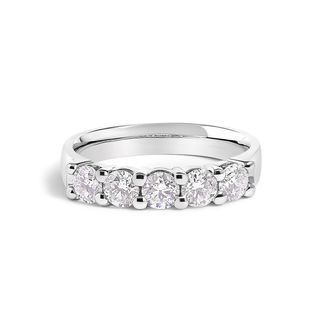 House of Brilliance 14K Gold 1.00 Cttw Diamond 5 Stone Band Ring