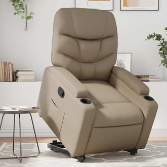 vidaXL Vidaxl - Poltrona Alzapersona Reclinabile Cappuccino In Similpelle