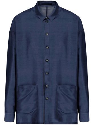 Giorgio Armani Zijden shirtjack - Blauw