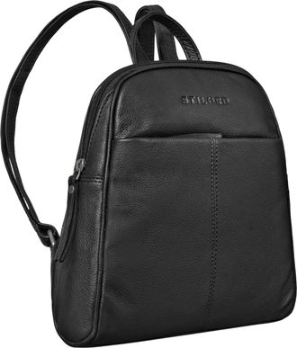 STILORD Charlotte Elegant Vintage Ladies Backpack Leather Small Vintage Purse City Shopping Rucksack Daypack Genuine leather, Colour:black