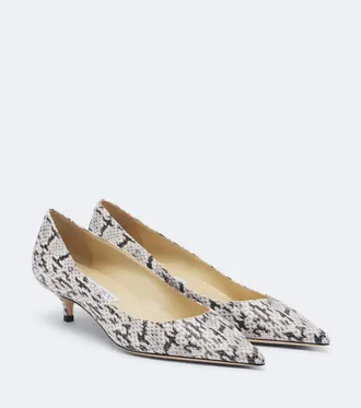Jimmy Choo London Amelia snake-effect leather pumps