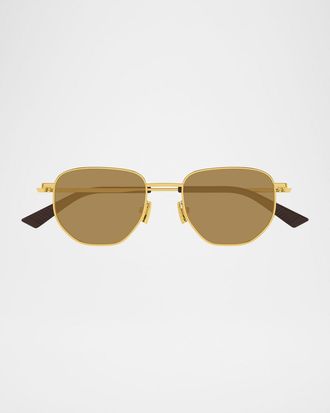 Bottega Veneta Men & apos;s Bv1301s-007 Metal Aviator Sunglasses