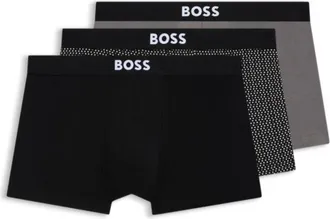 BOSS ONE three-pack of trunks in stretch cotton