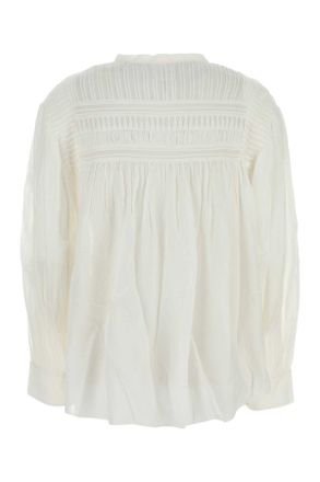 Isabel Marant Pleated Cotton Blouse - White