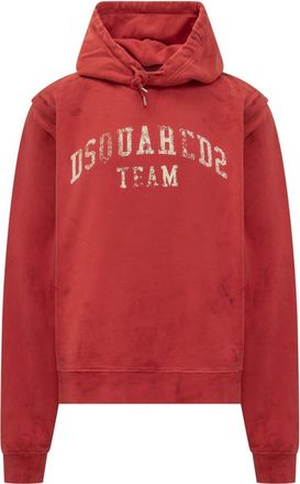 Dsquared2 Red Graphic Hood Sweatshirt