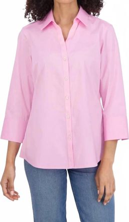 Foxcroft Mary No Iron Stretch Shirt In Bubblegum