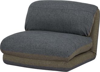 Hhg Poltrona Letto Pouf Relax Morbido Imbottito Hhg 515 Trasformabile Tessuto Grigio Verde