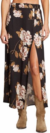 Saltwater Luxe Floral Midi Skirt In Black