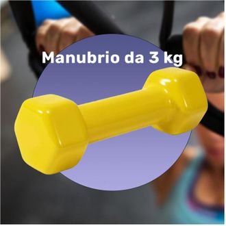 Trade Shop Trade Shop - Manubrio Singolo 3 Kg In Vinile Allenamento Esercizi Casa Palestra Workout Fit