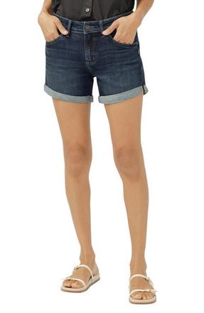 Silver Jeans Co Mid Rise Denim Boyfriend Shorts in Bonita at Nordstrom, Size 32
